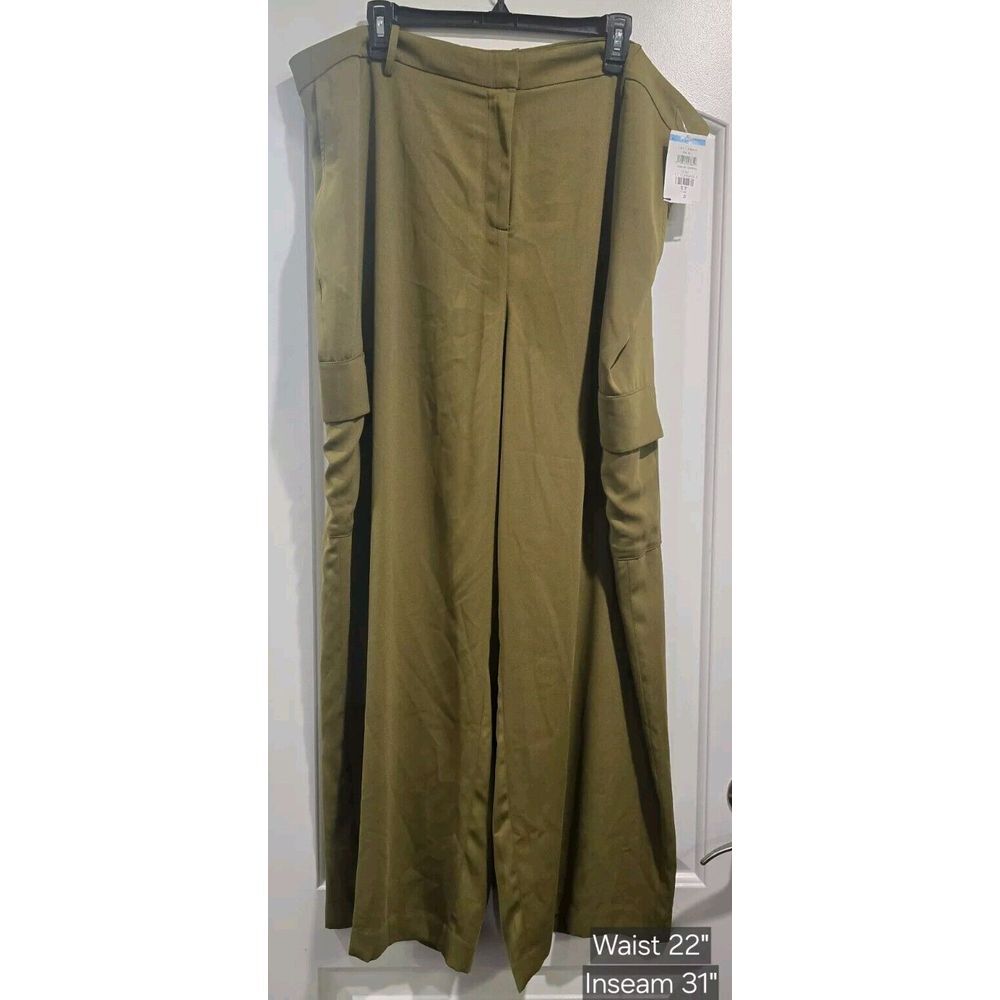 Halogen Wide Leg Cargo‎ Pants in Fir Green Womens Plus 2X Utility Work Pants NWT